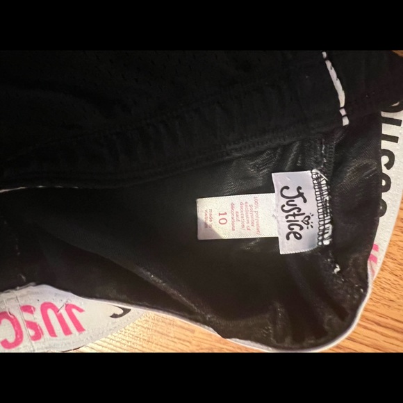 Justice black with white trim shorts sz 10 - Picture 4 of 4